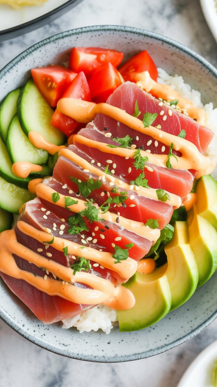 best Seared Tuna Poke Bowl