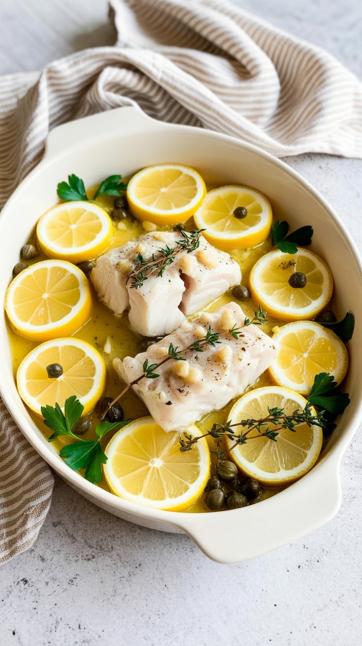 easy Baked Cod with Lemon and Capers