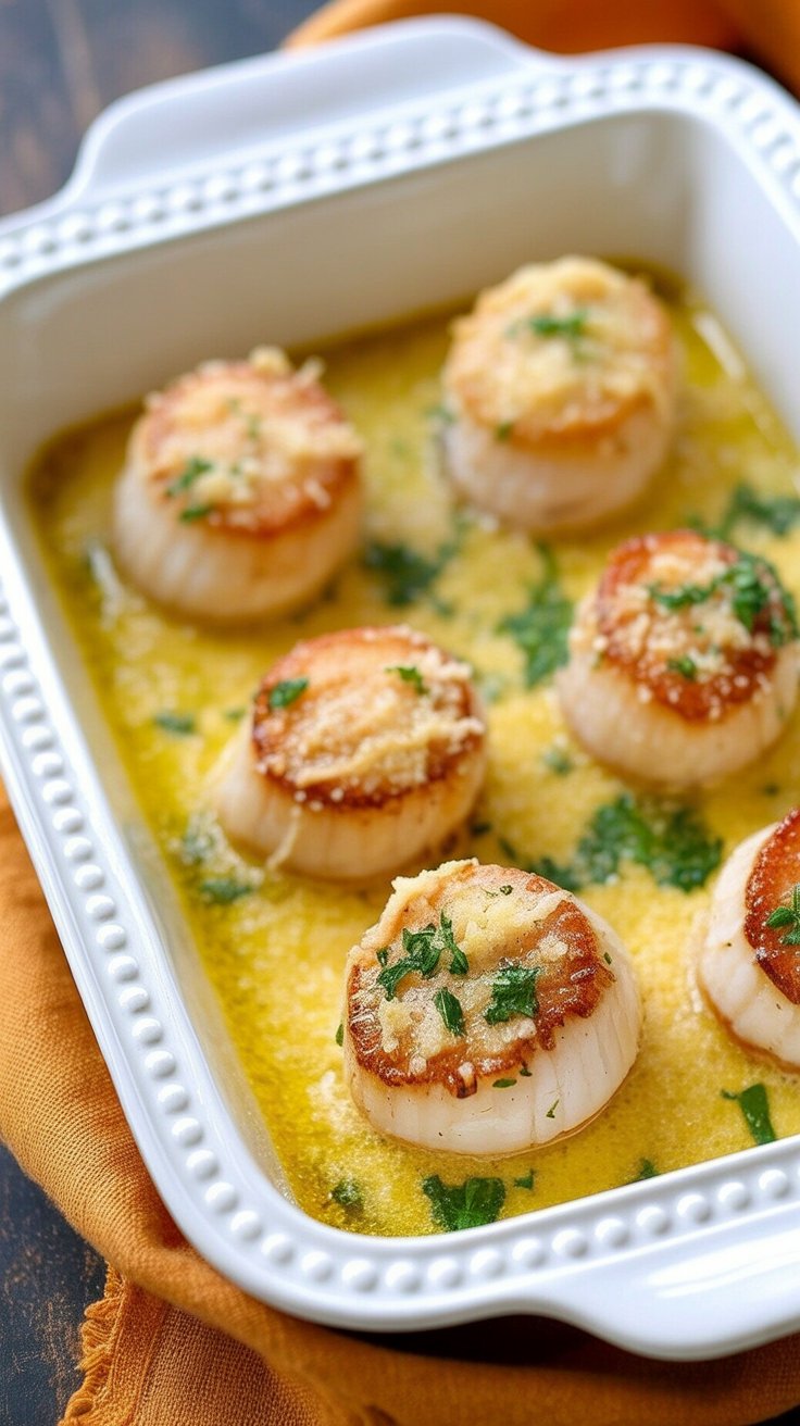 easy Butter Parmesan Baked Scallops