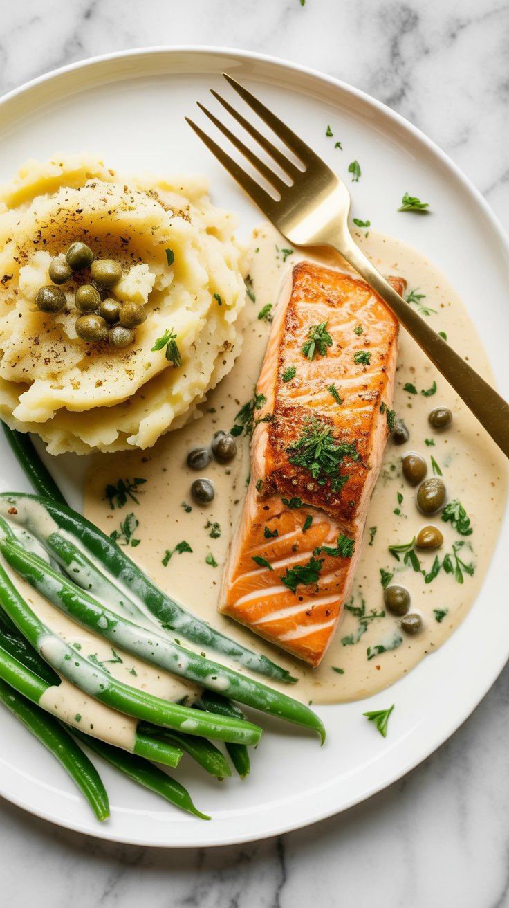 easy Creamy Salmon Piccata