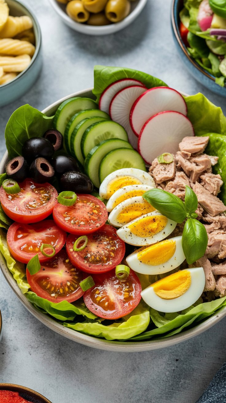 easy Nicoise Salad (French salad with tuna)