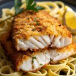 easy Pan Fried Cod with Creamy Lemon Pasta