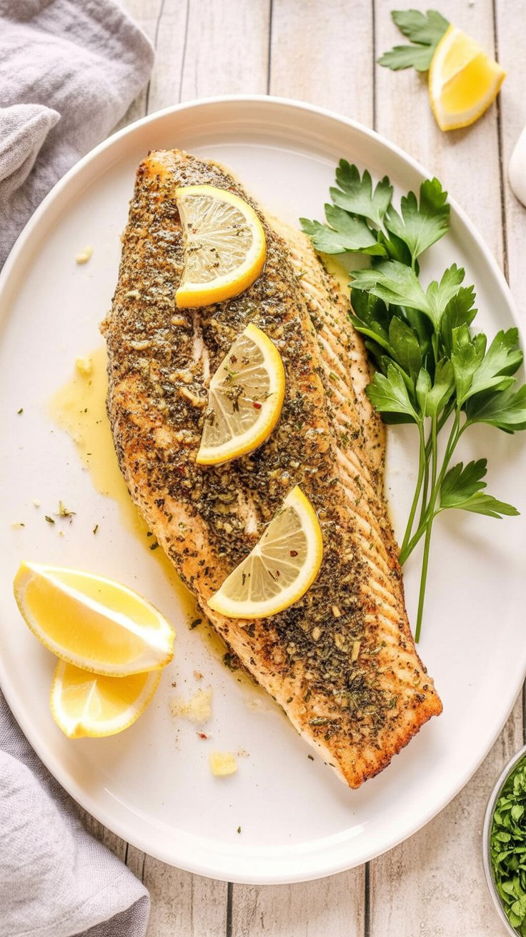 easy Pan Seared Lemon Herb Catfish
