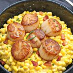 Seared Scallops with Creamy Corn and Bacon
