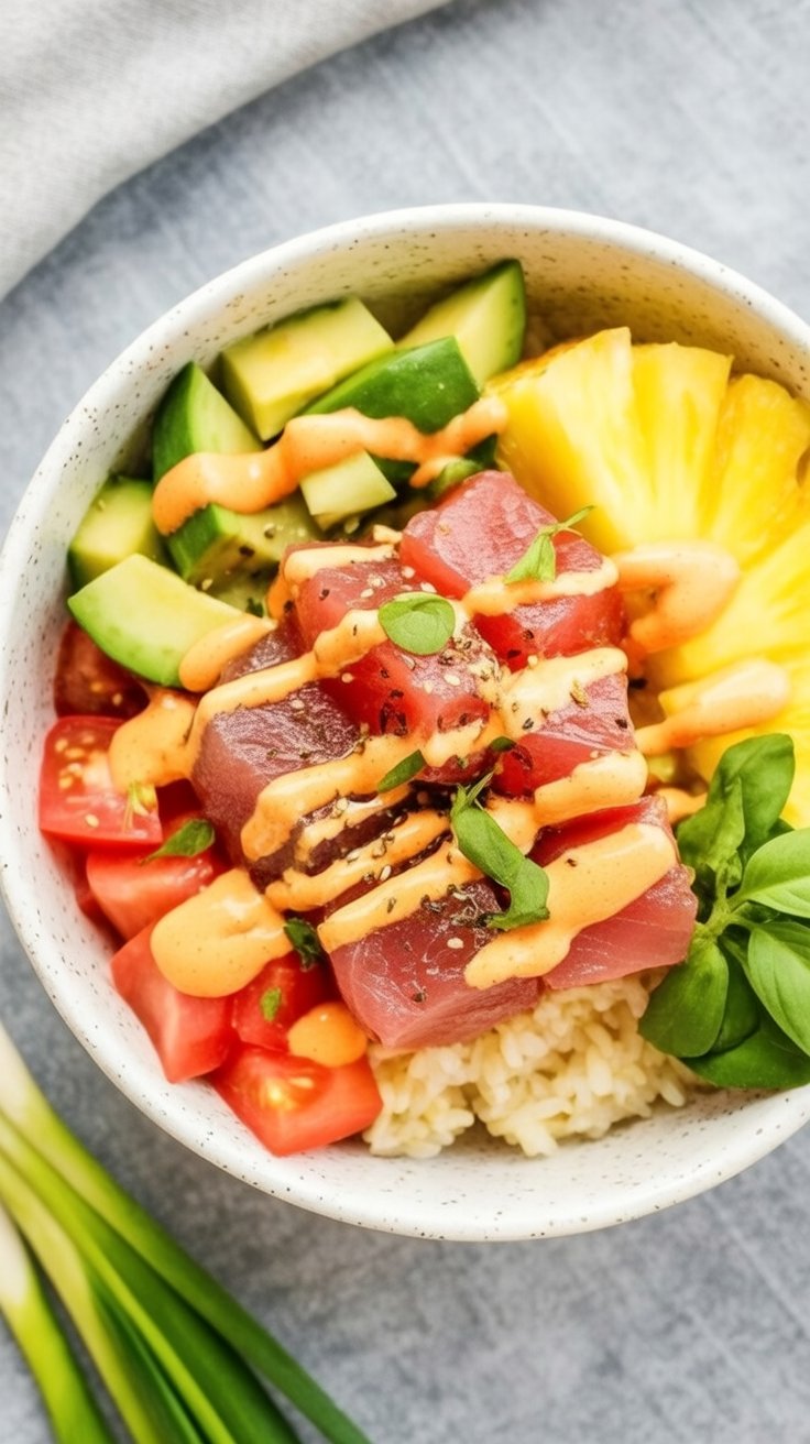 easy Seared Tuna Poke Bowl