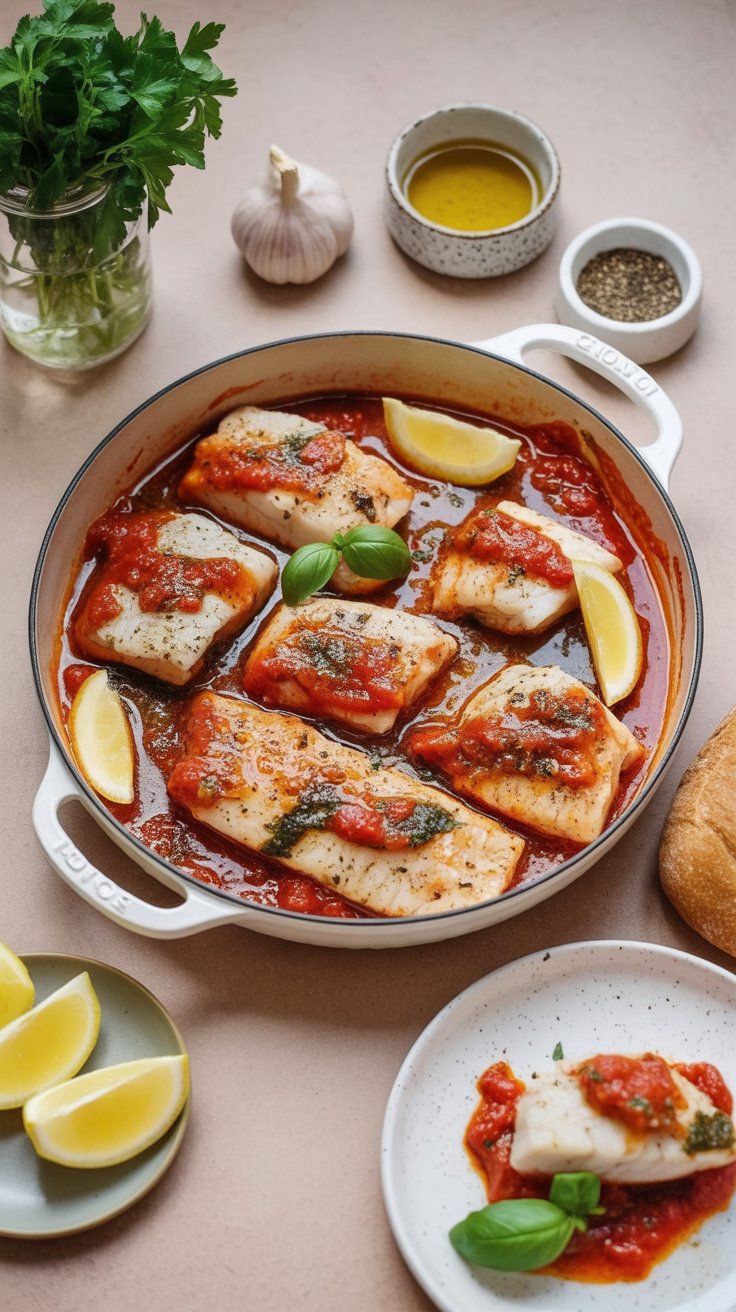 best Baked Cod in Spicy Tomato Sauce