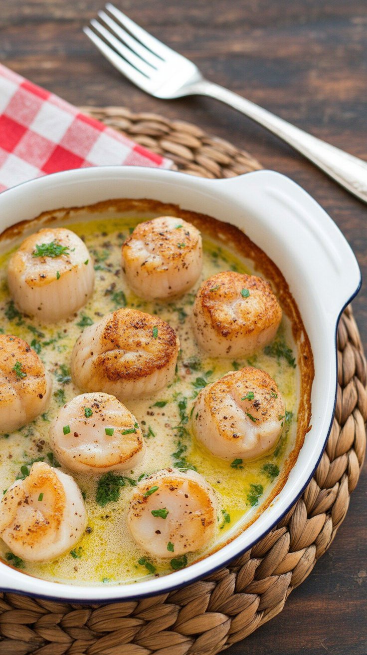 best Buttery Baked Scallops