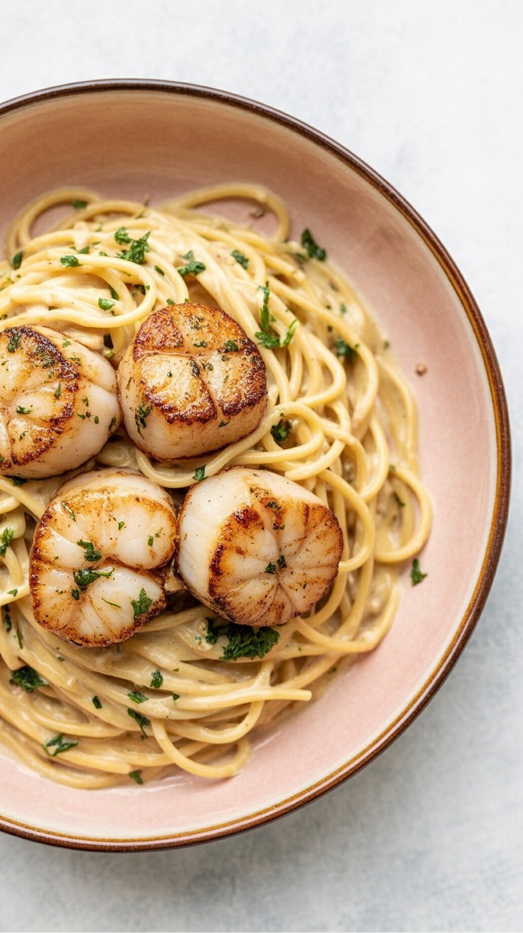 best Creamy Lemon Garlic Scallops