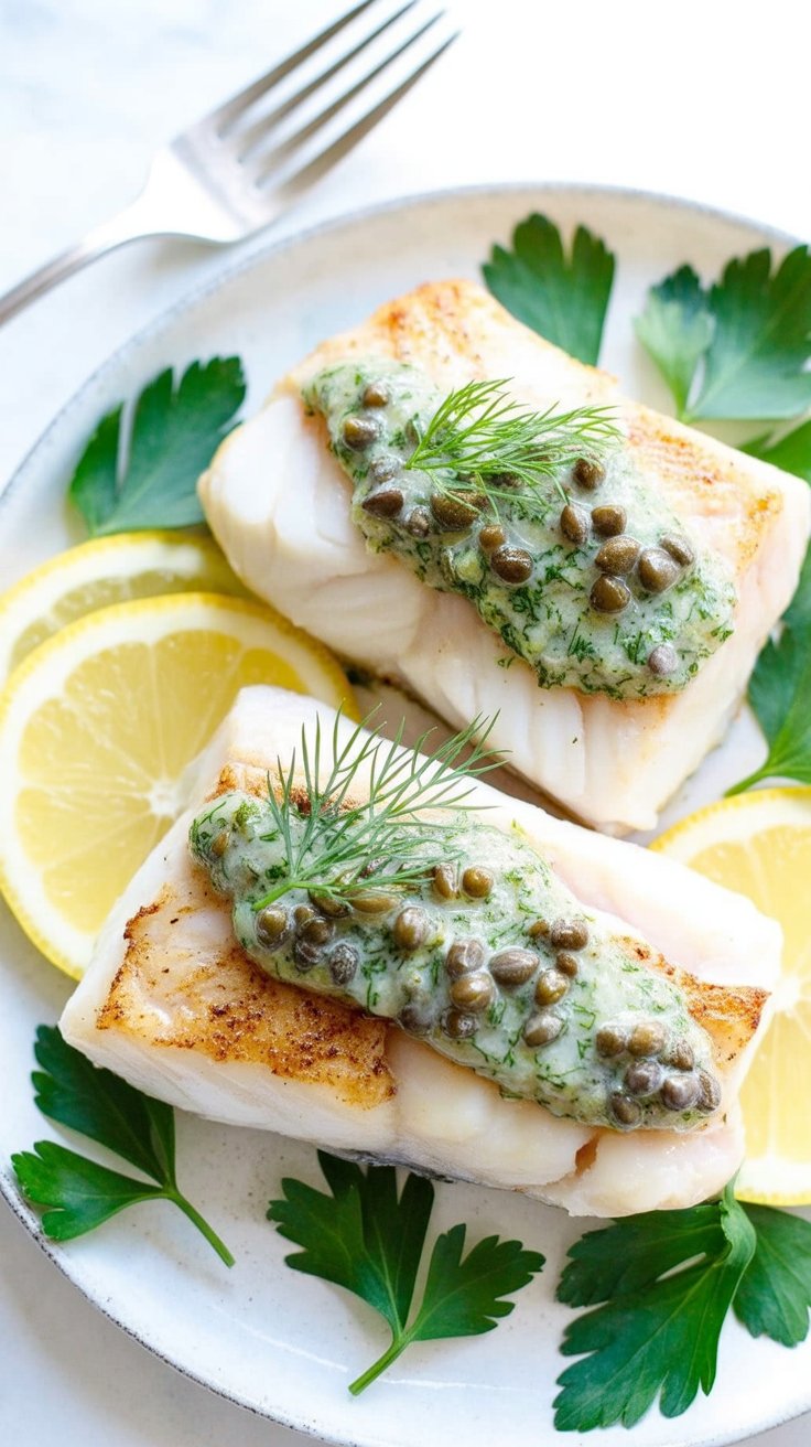 best Pan Fried Sea Bass with Lemon Garlic Herb Sauce