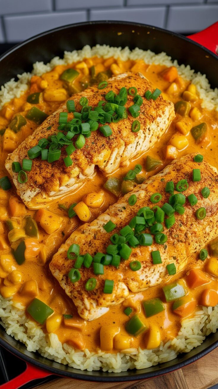 easy Blackened Catfish with Crawfish Etouffee