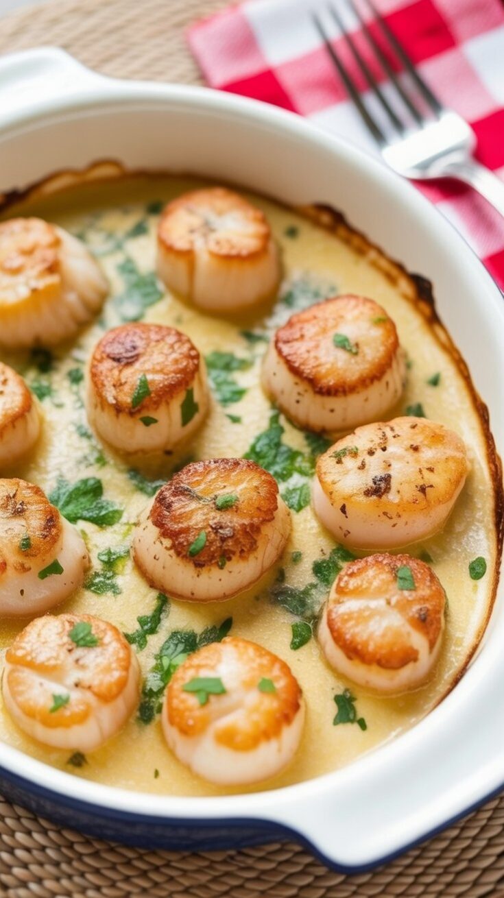 easy Buttery Baked Scallops