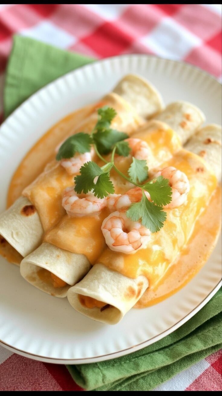 easy Creamy Shrimp Enchiladas