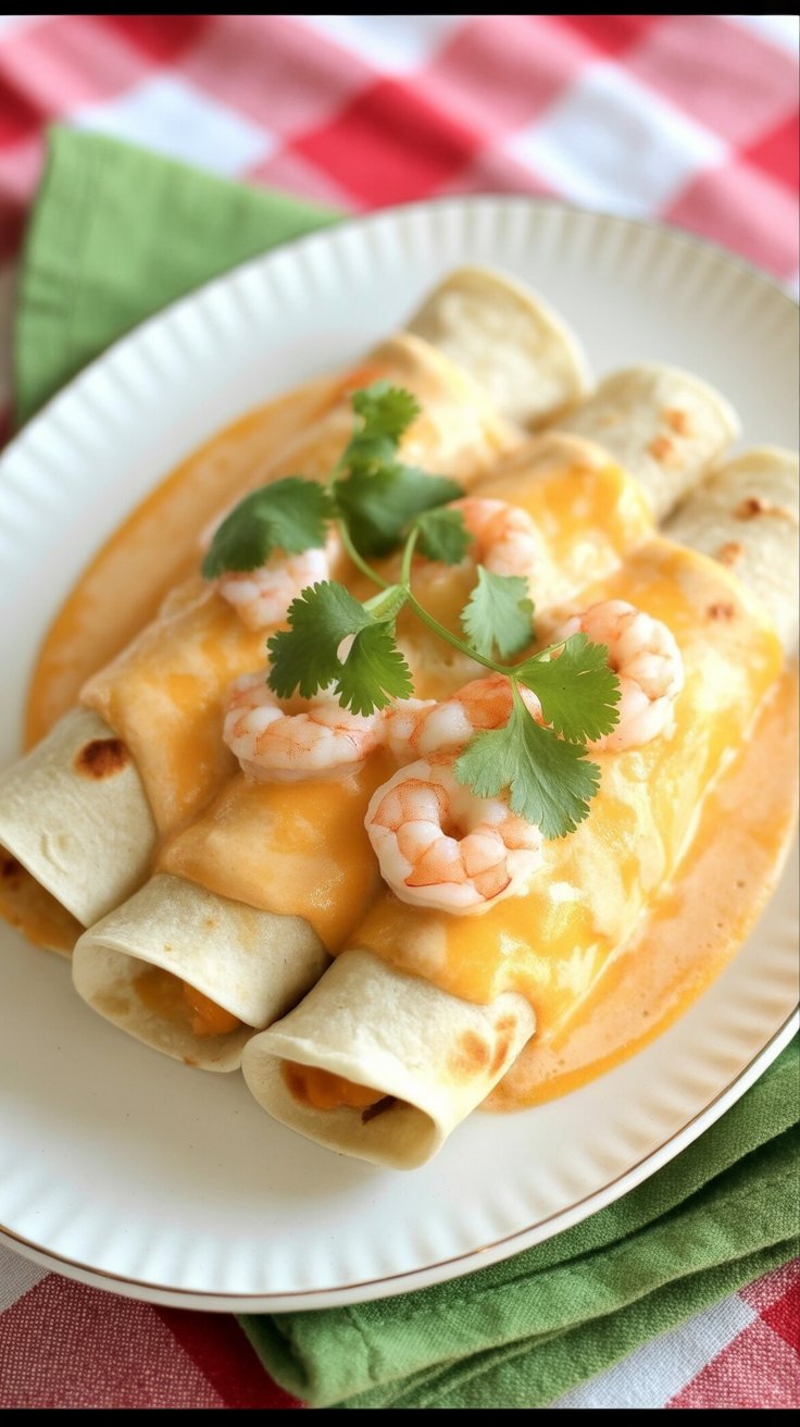 easy Creamy Shrimp Enchiladas