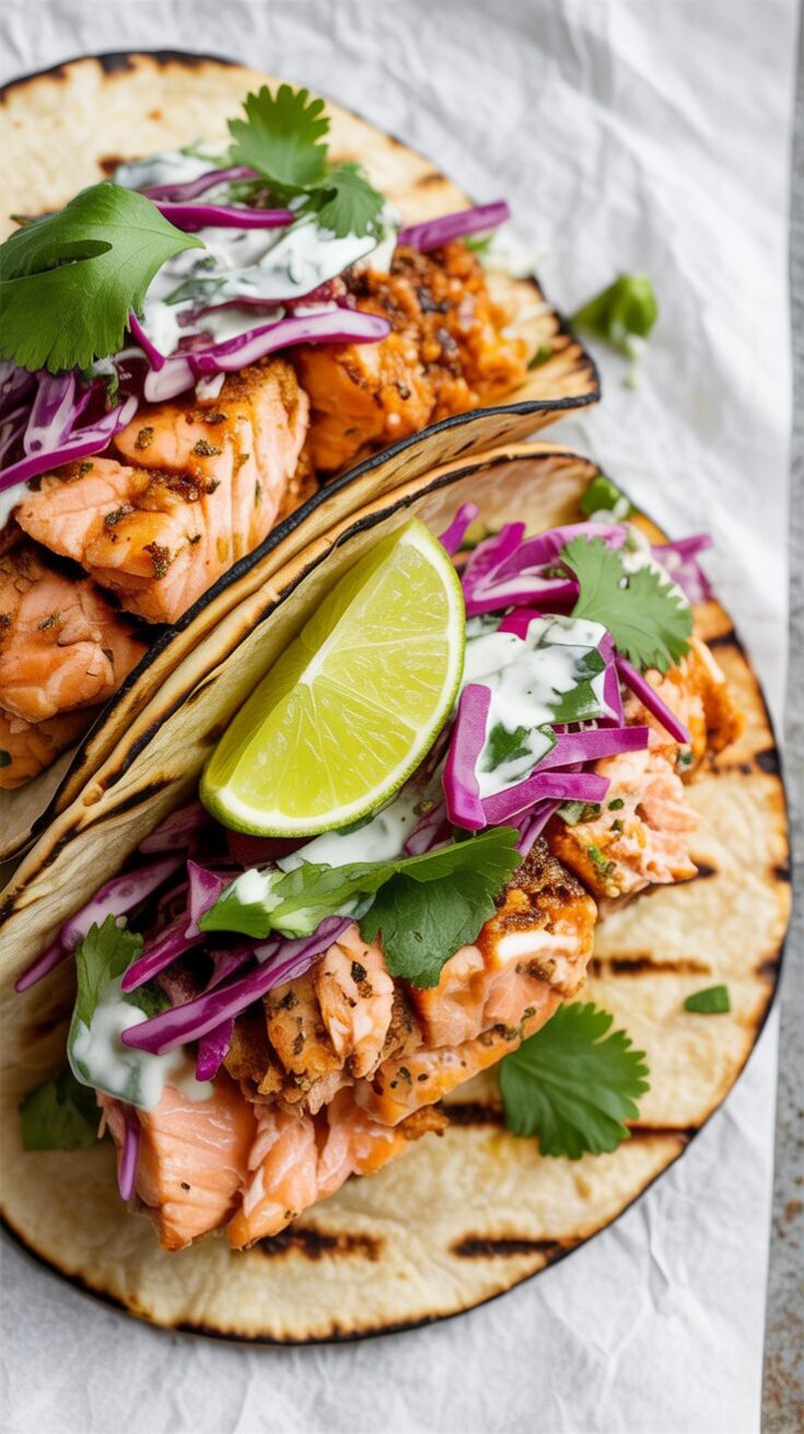 easy Crispy Salmon Tacos