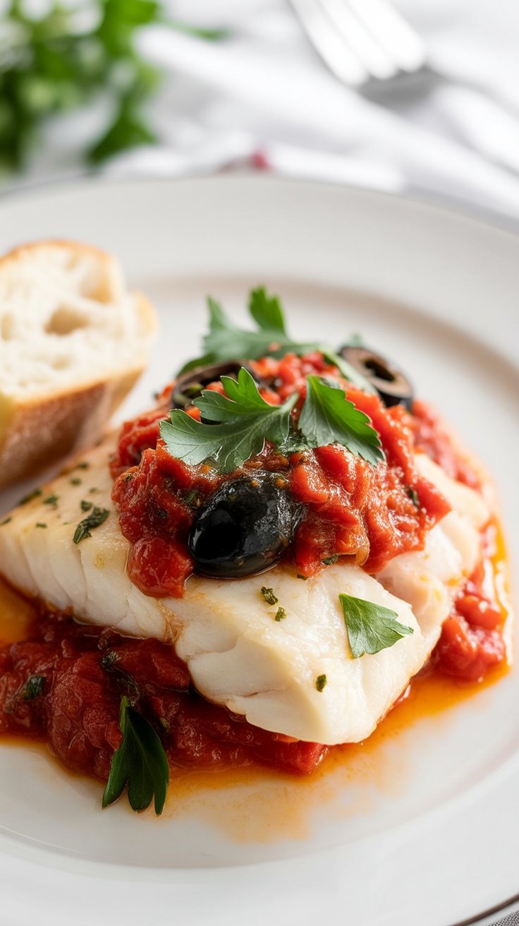 easy Italian Cod with Tomatoes