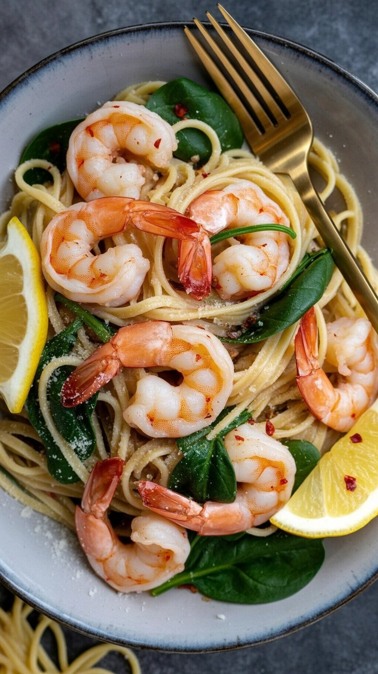 easy Lemon Garlic Parmesan Shrimp Pasta