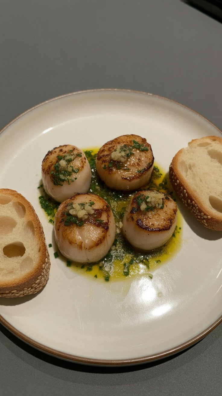 easy Seared Scallops with White Wine Pan Sauce