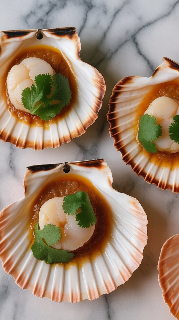 easy Steamed Scallops with Glass Noodles