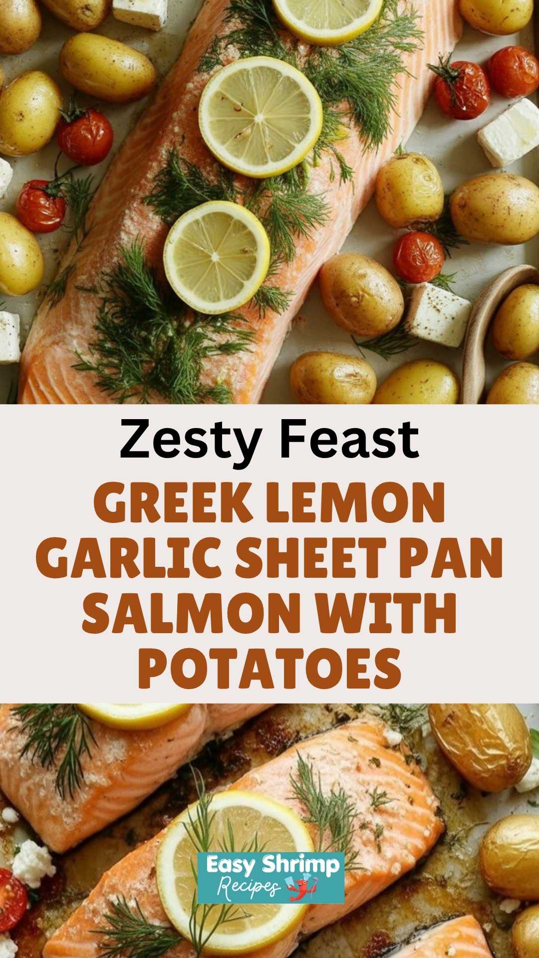 Greek Lemon Garlic Sheet Pan Salmon with Potatoes