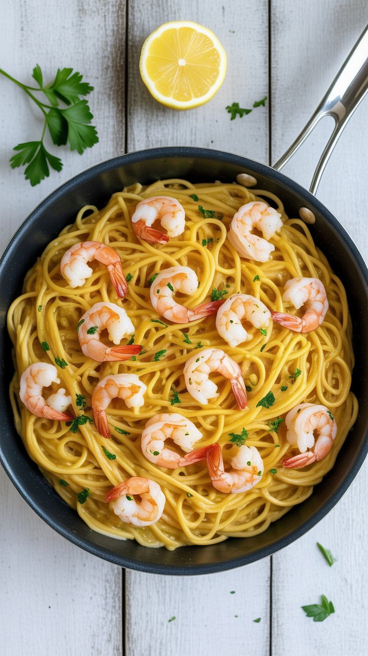 best Creamy Prawn Linguine