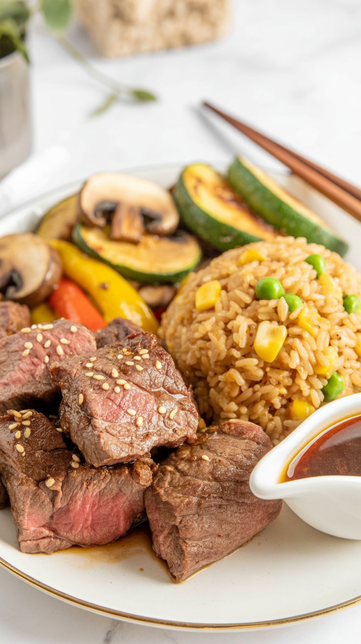 best Hibachi Steak with Fried Rice and Vegetables