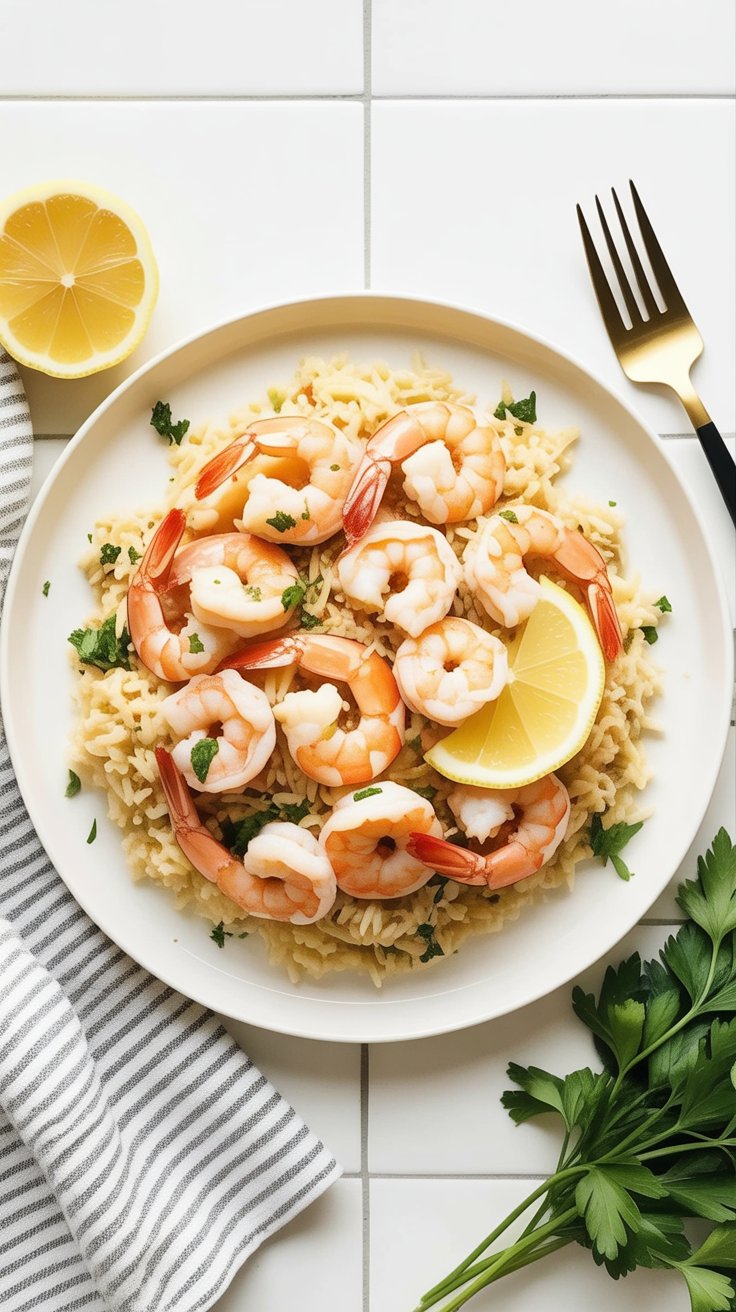 best One Pot Lemon Garlic Shrimp and Rice