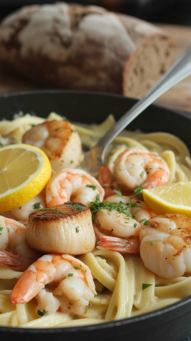 best Seafood Pasta with Shrimp and Scallops