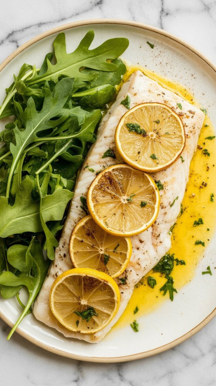 easy Baked Lemon Fish with Garlic Butter