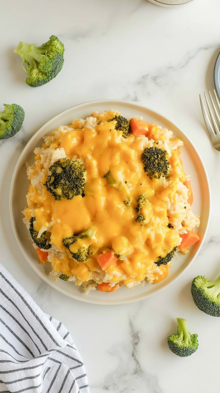 easy Cheesy Broccoli Rice Casserole