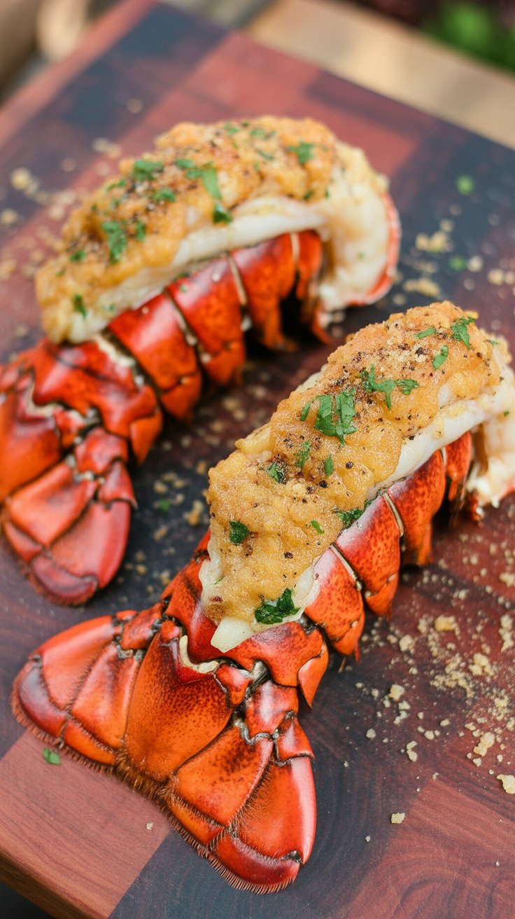 easy Crab Stuffed and Baked Lobster Tails