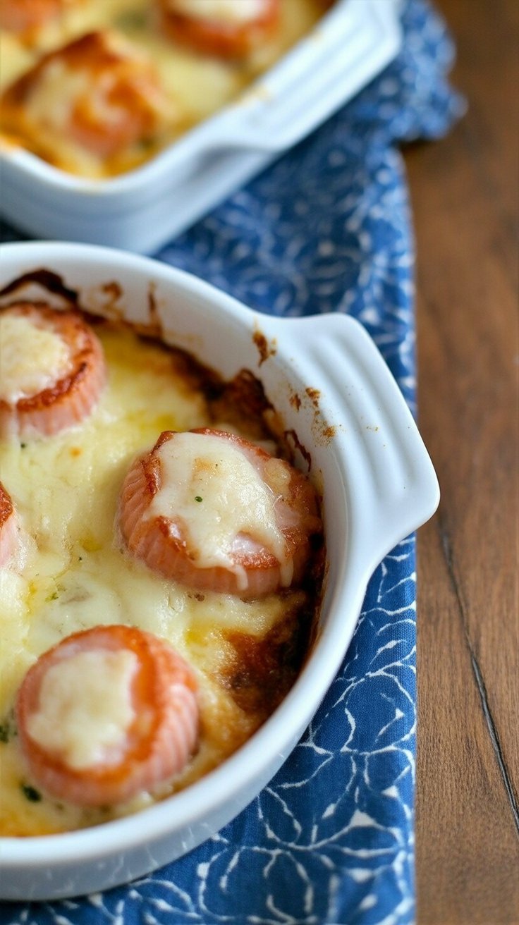 easy Julia Child’s Scallops Gratineed
