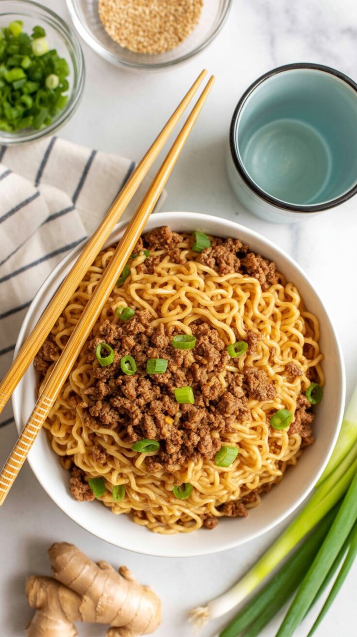 easy Korean-Style Ground Beef Ramen