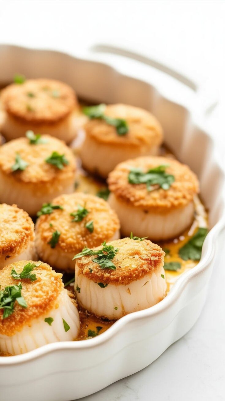 easy New England Baked Scallops with Panko