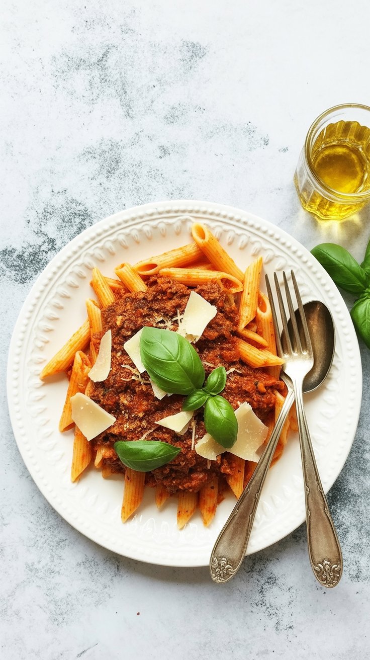 easy Penne Pasta with Tomato Tuna Sauce