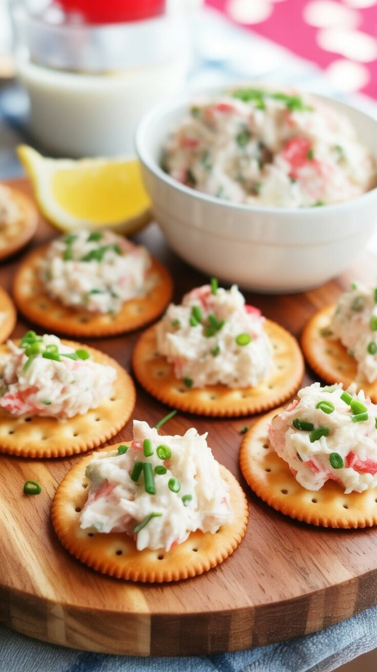 easy Real Crab Meat Salad Cracker Appetizer