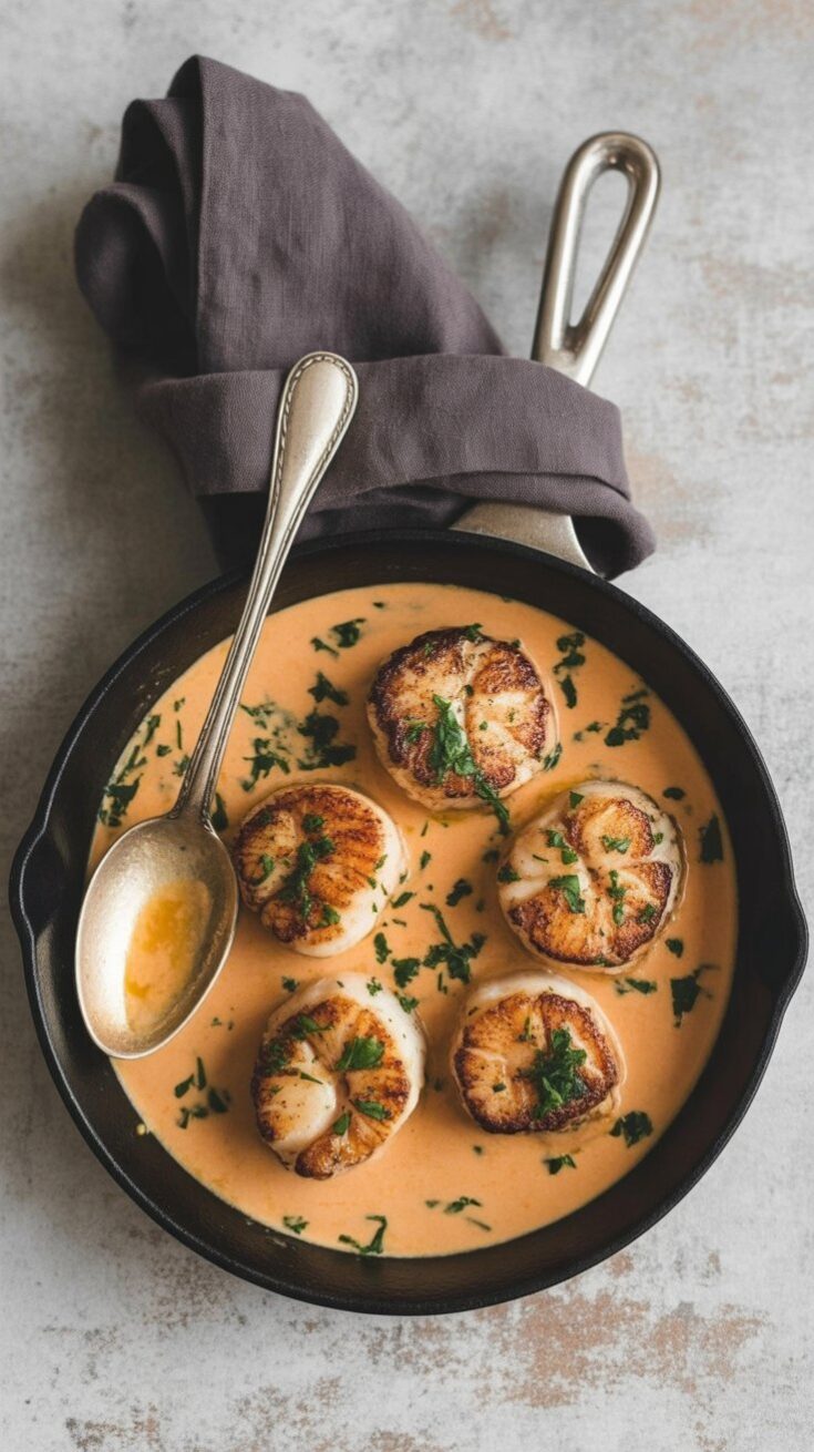 easy Sous Vide Scallops with Cajun Cream Sauce