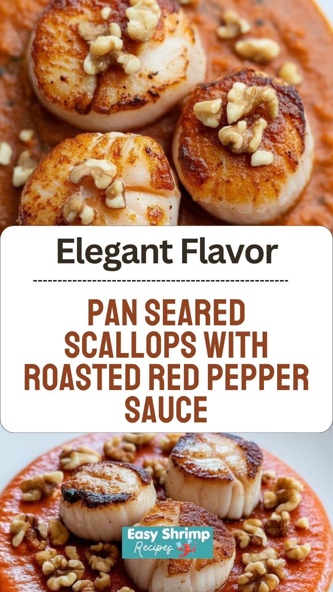 Pan Seared Scallops with Roasted Red Pepper Sauce
