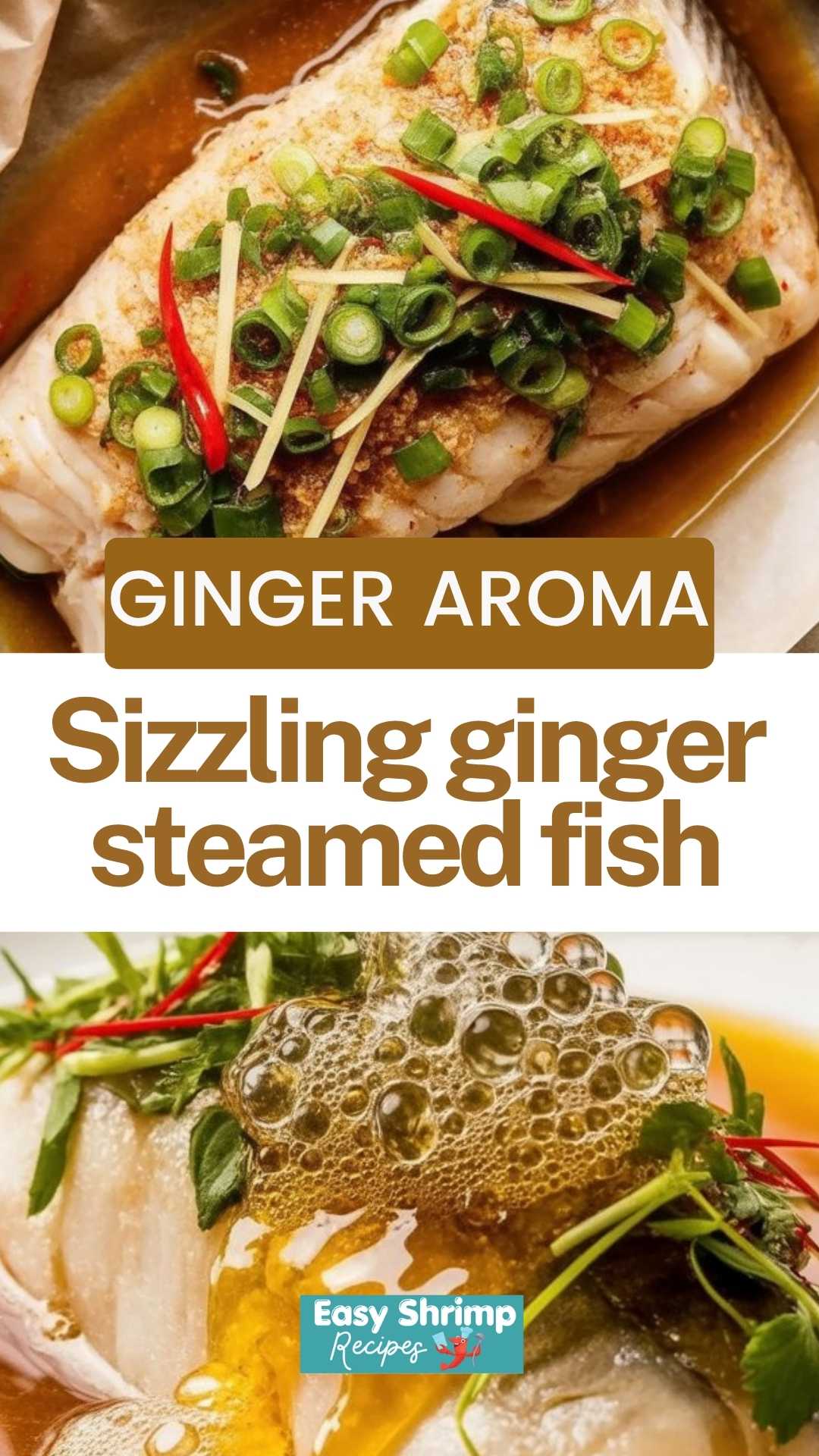 Sizzling ginger steamed fish
