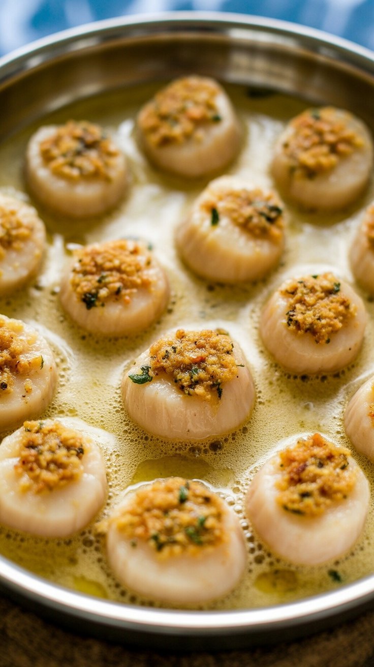 best Baked Scallops in Lemon Butter Wine Sauce