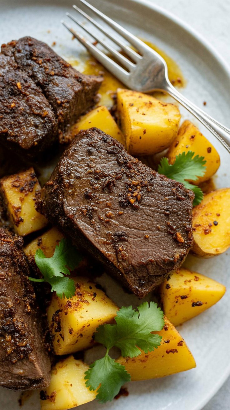 best Beef Sirloin Steak Bites with Garlic Butter Potatoes