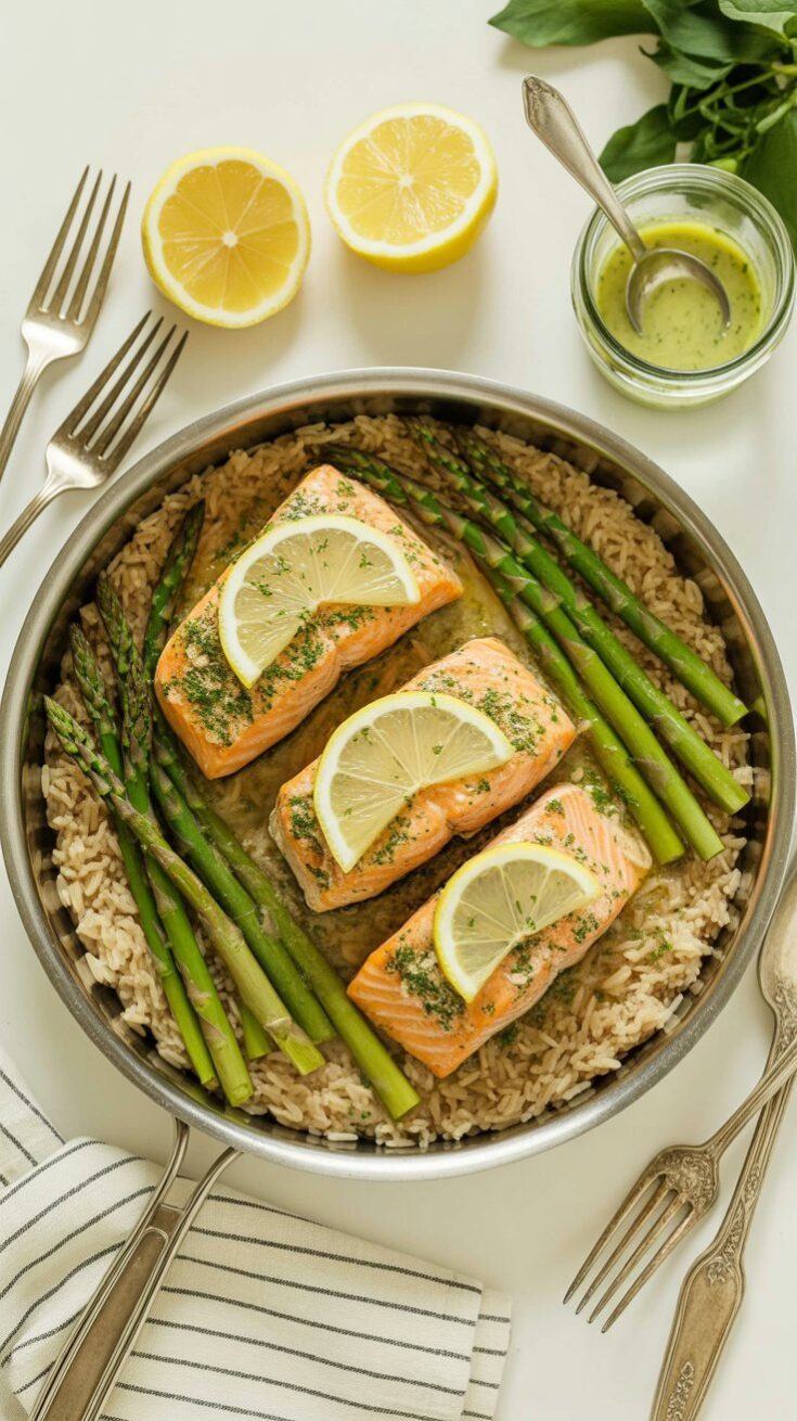 best One Pan Salmon and Rice With Lemon & Herbs