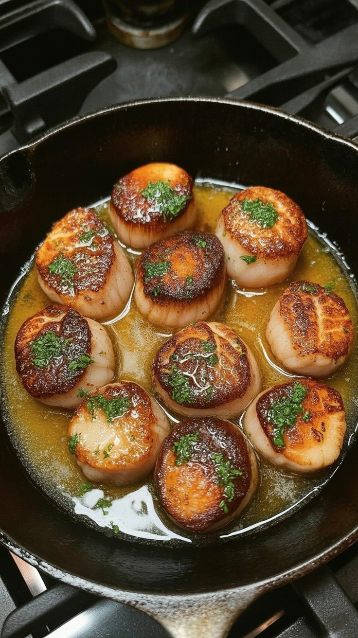 best Pan Seared Scallops with Brown Butter Beer Sauce