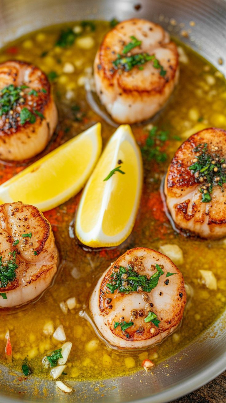 best Seared Lemon Garlic Butter Scallops
