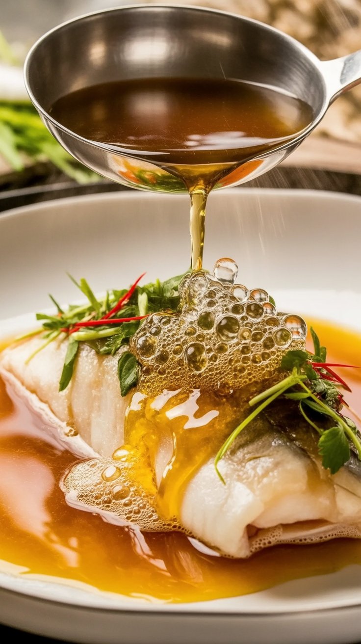 best Sizzling ginger steamed fish