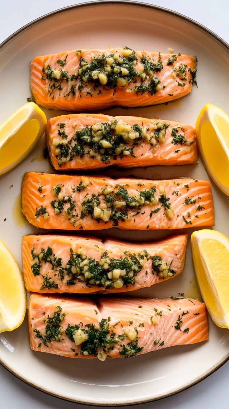 easy Baked Pink Salmon with Lemon and Herbs