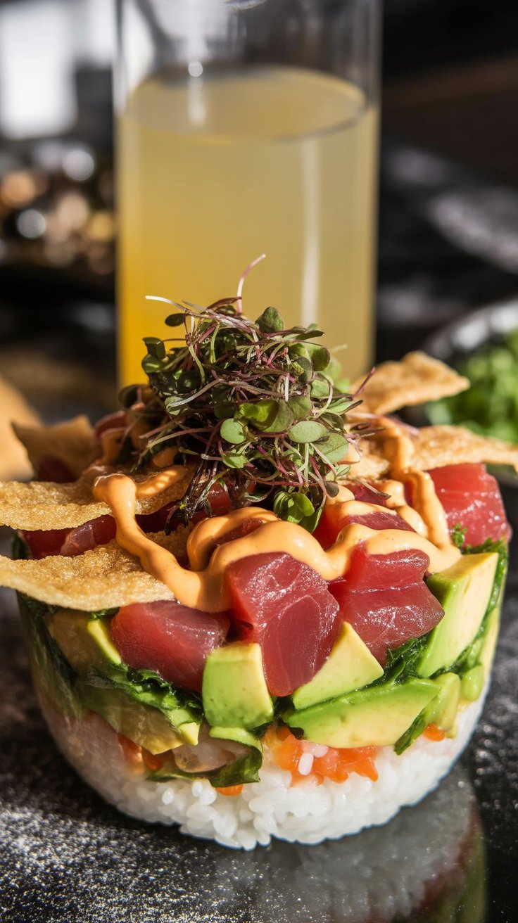 easy Crispy Rice Spicy Tuna Stack