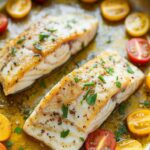 easy Pan-Seared Cod in White Wine Tomato Basil Sauce