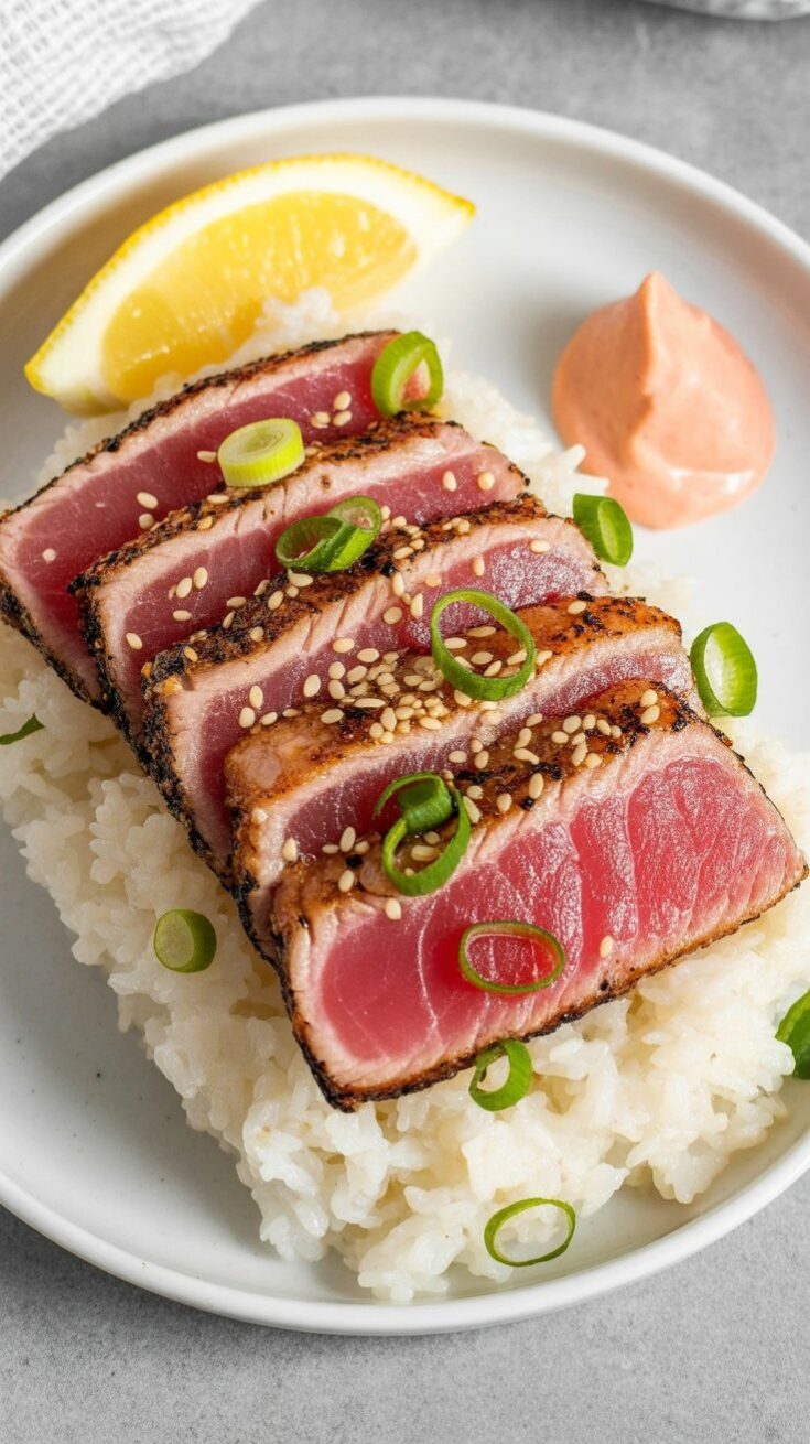 easy Pan Seared and Blackened Yellowfin Tuna