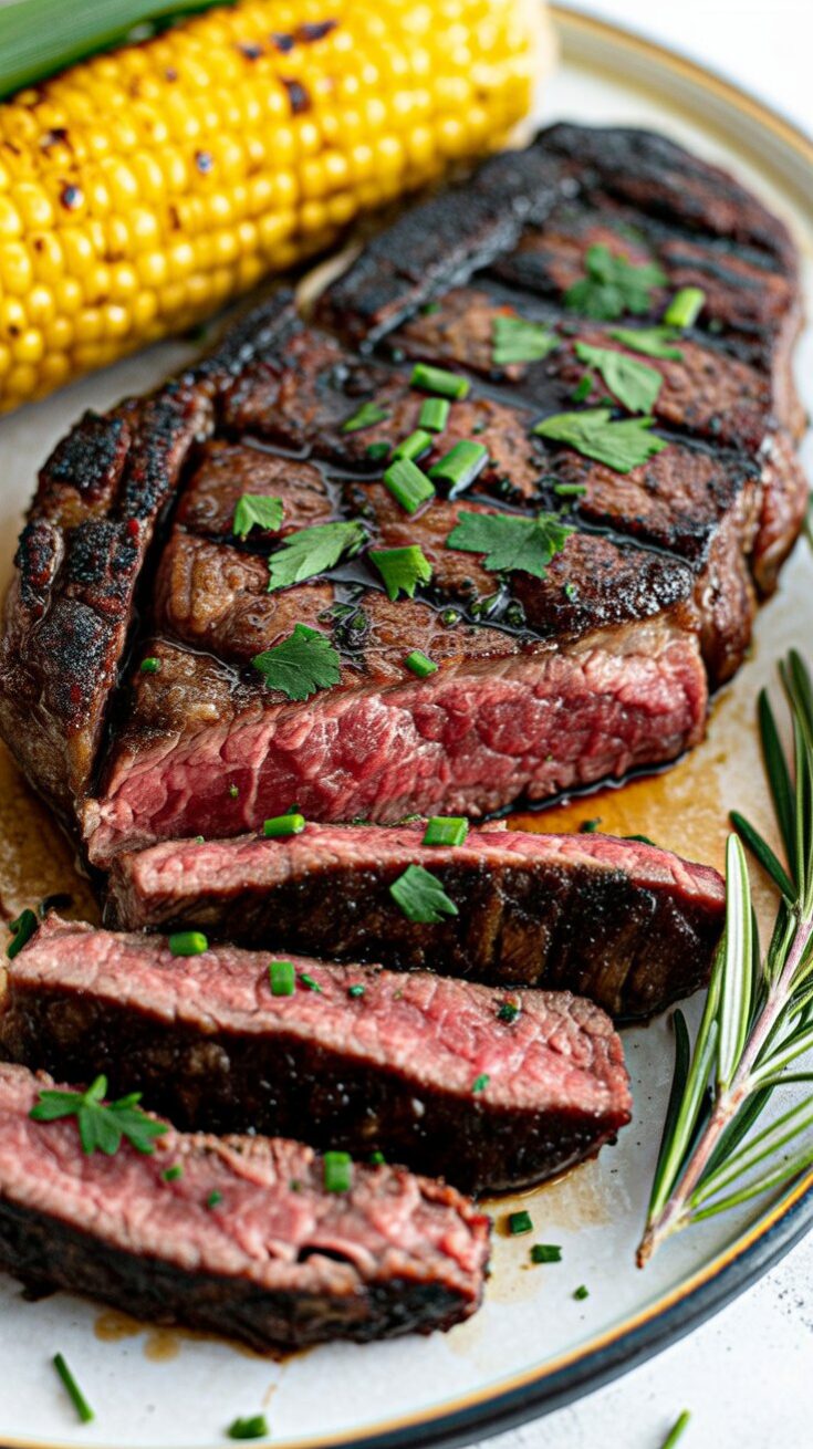 easy Perfect Grilled Steak with Herb Butter