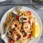 easy Seafood and Garlic Linguine